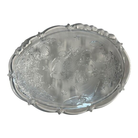 Mikasa Holiday Lights Sweet Dish 9" Crystal Glass Serving Plate~Christmas L2 08 - Picture 8 of 10